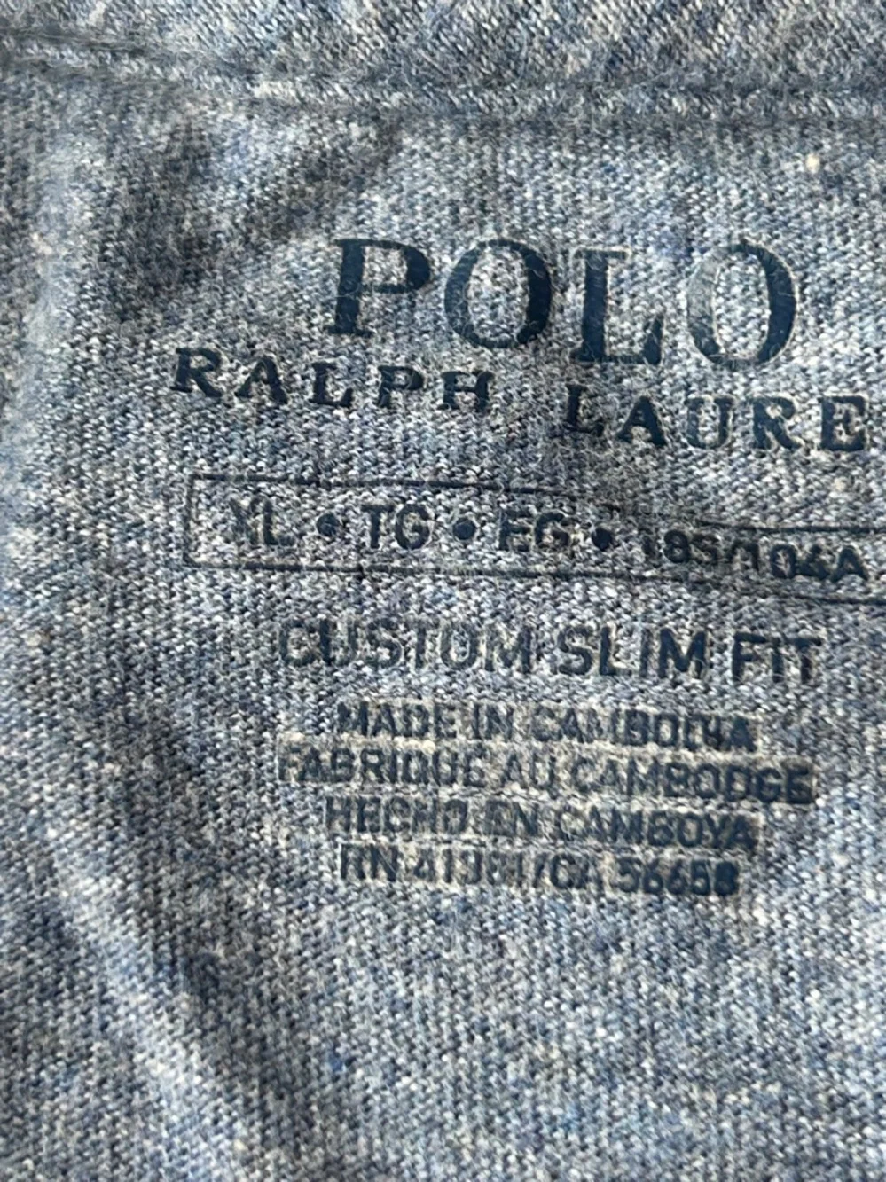Polo by Ralph Lauren Slim Fit Men’s LS Crewneck T- Shirt XL Heather Blue Casual